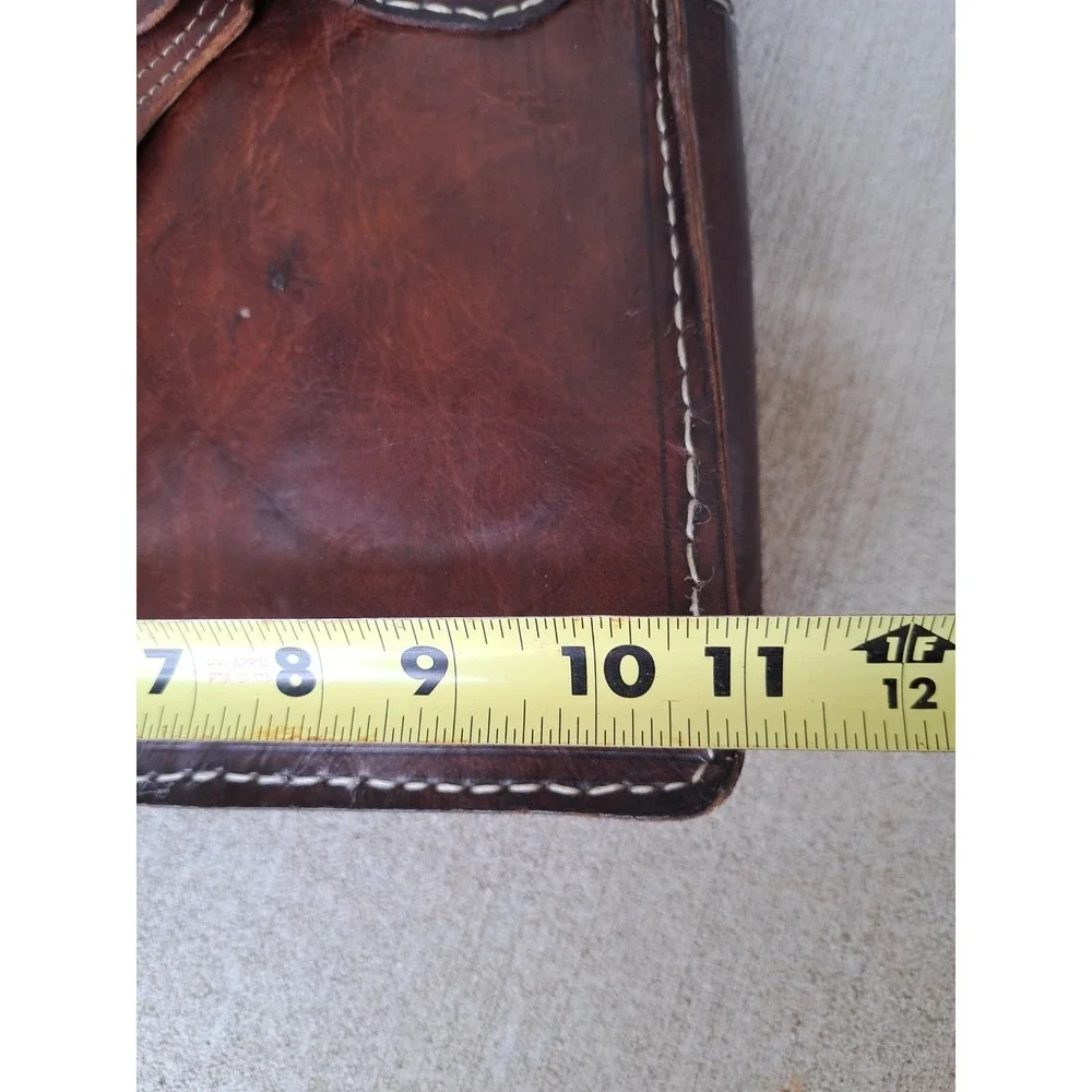 Large‎ Satchel Handcrafted Genuine Leather Bag Briefcase Dark Brown